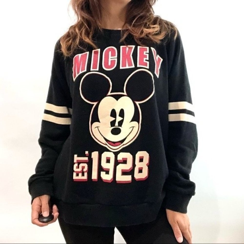 Disney Mickey Mouse Black Womens Sweatshirt‎ Medium